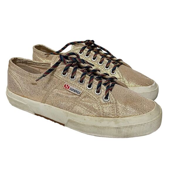 SUPERGA Gold Metallic 2750 LAMEW Sneakers 8.5 - Picture 1 of 11